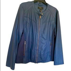 Like New Blue Faux Leather Jacket Sz XL FINAL SALE 1 HOUR